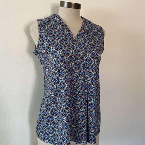 Dana Buchman Blue Sleeveless Top - Picture 1 of 9